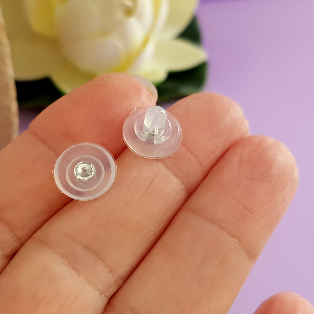 Silicone Large Butterflies Silver 925 Inserts | SS-009L | Jewellery Making Supply on a hand
