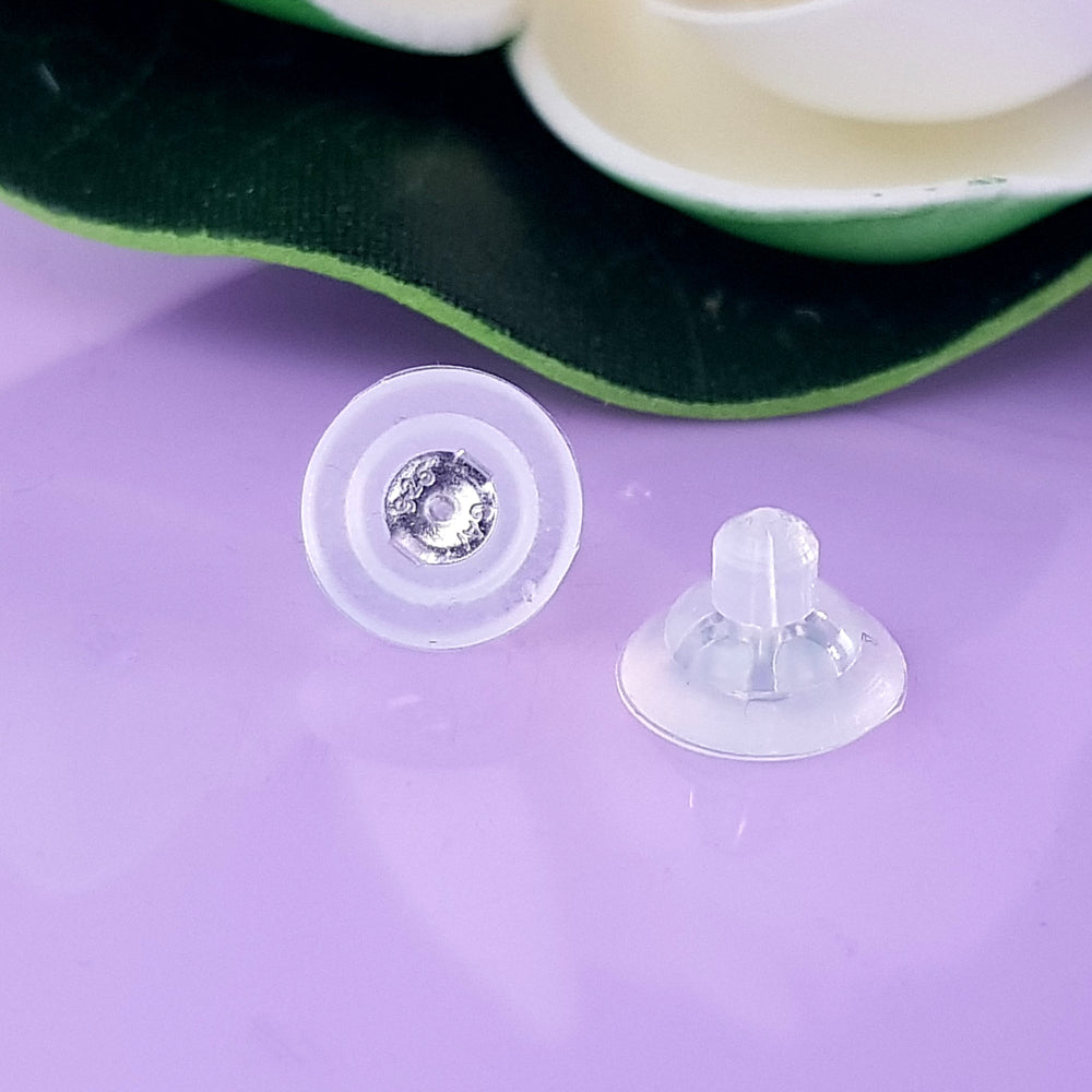Silicone Medium Butterfly Backs Sterling Silver Insert | SS-009M | Jewellery Making Supply 
