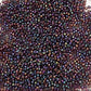 11/0 TR-166C Amethyst Rainbow Round Toho Seed Beads close up view,