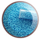 11/0 TR-43 Blue Turquoise Opaque Round Toho Seed Beads in a circle white background.