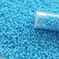 11/0 TR-43 Blue Turquoise Opaque Round Toho Seed Beads close up
