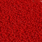 11/0 Toho seed beads in cherry red opaque TR-45A close up.
