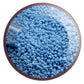 11/0 TR-43DF Cornflower Blue Opaque Matte Round Toho Seed Beads in a circle white background.