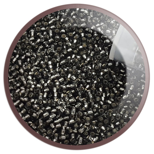 11/0 TR-29B Grey Silver Lined Round Toho circle with white background