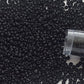 11/0 TR-49F Jet Black Opaque Matte Round Toho - Beading Supply - close up