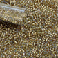 11/0 TR-279 Light Topaz Rainbow Grey Lined Round Toho Seed Beads - close up.