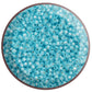 11/0 TR-2117 Milky Aqua Silver Lined Round Toho Seed Beads in a circle white background.