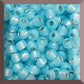 11/0 Toho seed beads in milky aqua silver-lined square window.