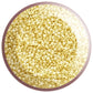 11/0 TR-2125 Milky Jonquil Ceylon Silver Lined Round Toho Seed Beads in a circle white background.