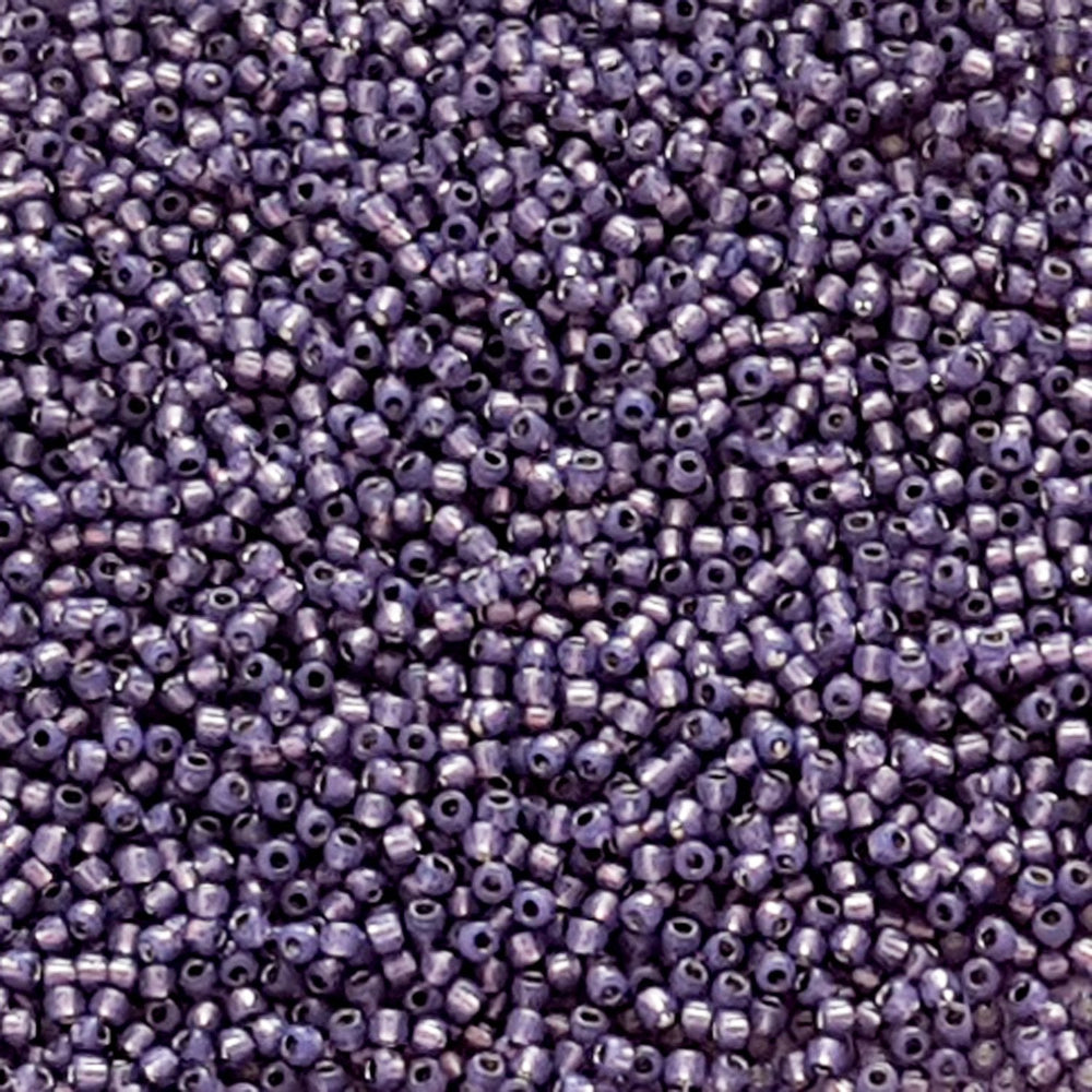 11/0 TR-2124 Milky Lavender Silver Lined Round Toho Seed Beads Close Up.