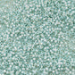 11/0 Milky Lt Aqua Silver-Lined Toho seed beads close up