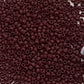 11/0 Toho Seed beads in oxblood frosted opaque TR-46f close up.