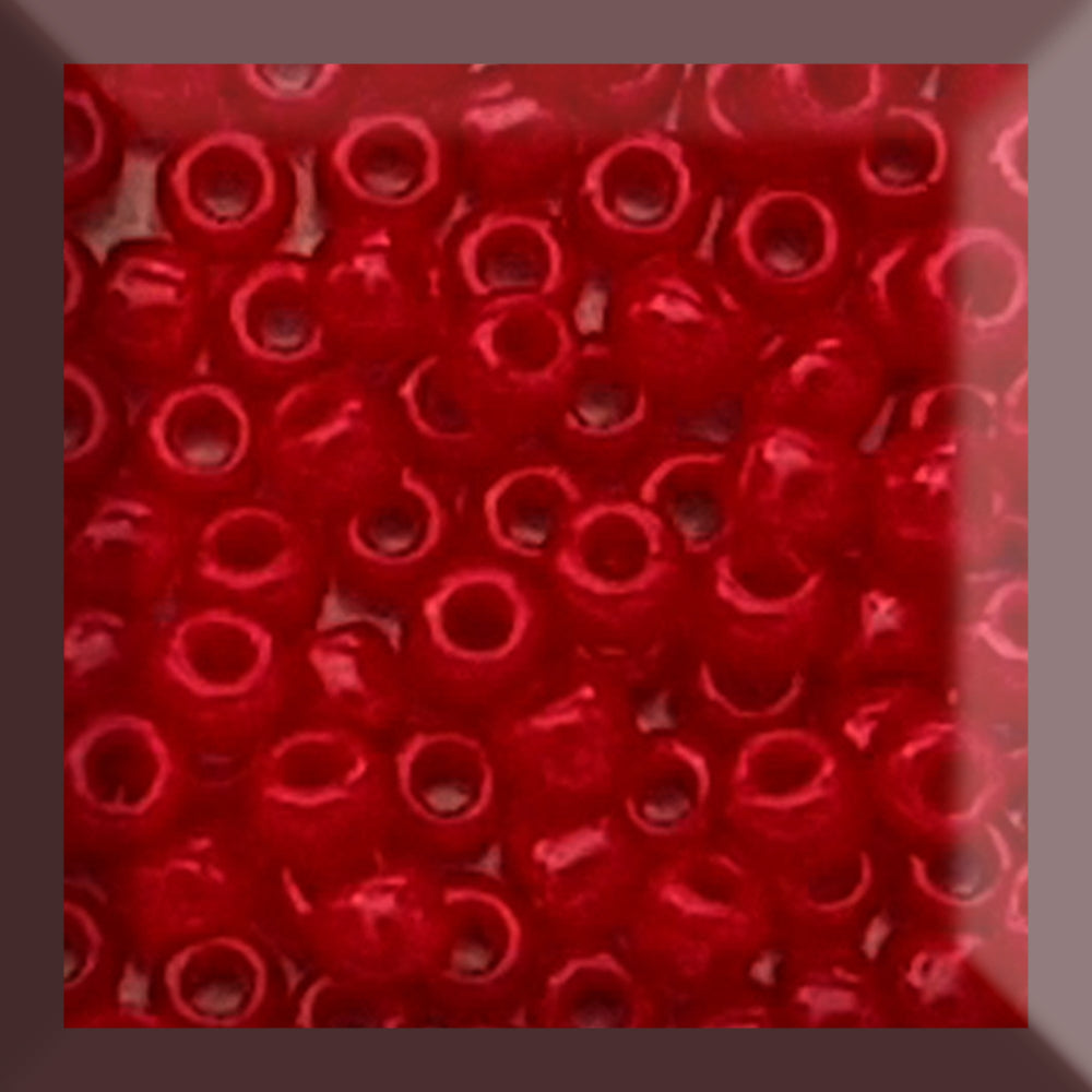 11/0 TR-45 Pepper Red Opaque Toho Seed Beads Close Up Square