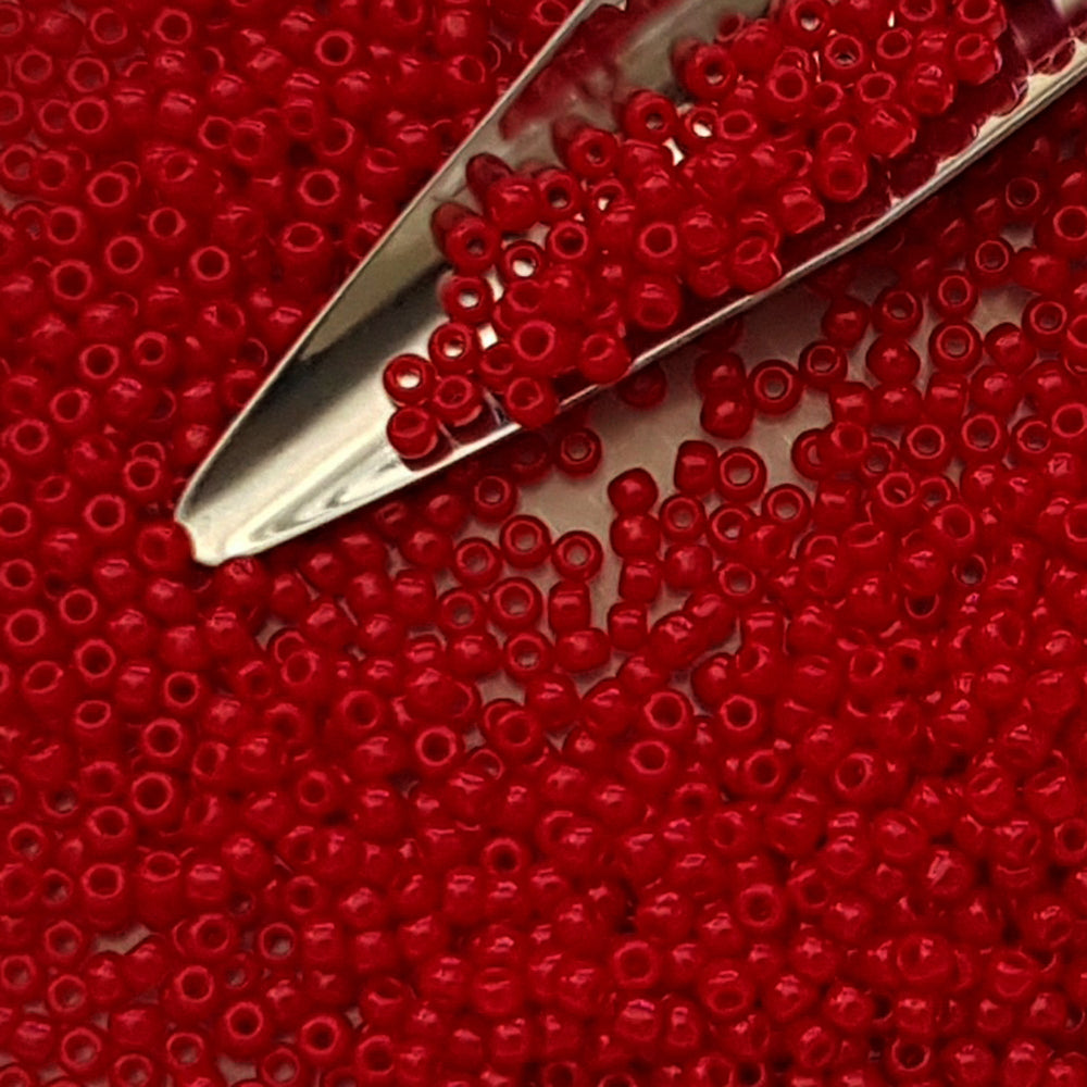 11/0 TR-45 Pepper Red Opaque Toho Seed Beads  silver scoop 