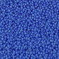 11/0 Toho seed beads in periwinkle blue opaque close up.