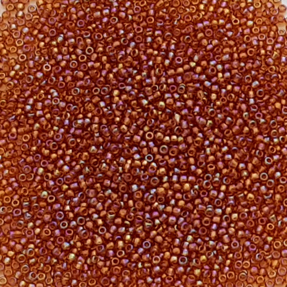 Close up of 11/0 Toho Seed Beads in Topaz Rainbow,