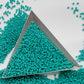 11/0 Toho seed beads in Turquoise opaque TR-55 with a triangle scoop.