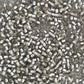 8/0 Toho seed Beads in Black Diamond Silver-Lined Matte close up.