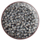8/0 Toho Seed Beads in Milky Grey Silver-Lined TR-2115 in a circle white background.
