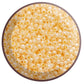 8/0 Toho seed beads in peach cobbler ceylon TR-148 circle white background.