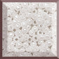 8/0 Toho Seed Beads in white Luster Opaque TR-121 close square window.