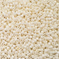 8/0 Toho Seed beads in white Navajo luster opaque TR-122 close up