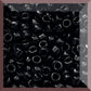 Toho seed beads 15/0 jet black opaque TR-49 in a square.